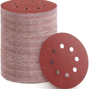 150pcs Sanding Discs Set, 5-Inch 8-Hole Sandpaper, Including 60,80,100,120,150,180,240,320,400,600 Grit for Woodworking or Automotive