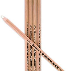 General's 558 Series White Charcoal Pencil Each [Pack of 12 ]