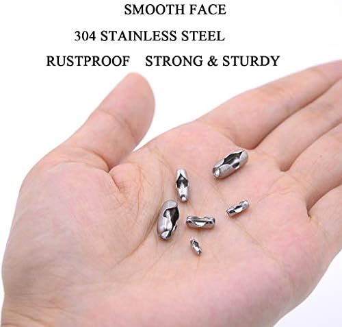 KINGOU 155pcs Stainless Steel Ball Chain Connector Clasps Fits for 1.6/2.0/2.4/3.2/4.0/4.8mm Beaded Ball Chain - Image 3