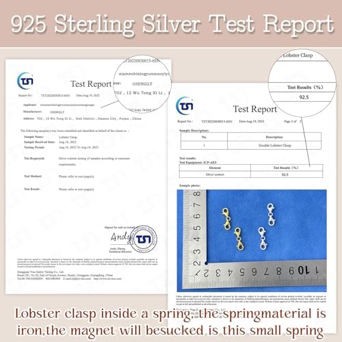 OHINGLT Double Lobster Claw Clasps 925 Sterling Silver Necklace Extender, Double End Design Necklace Clasps and Closures, Bracelet Connector Suitable for Jewelry Making - Image 5