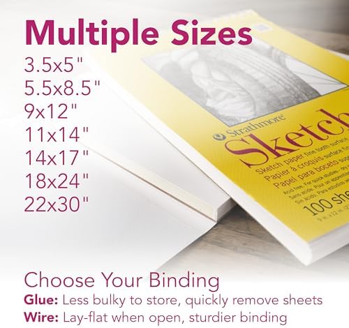 Strathmore 300 Series Sketch Pad, 11x14 inch, 100 Sheets, Top Wire - Artist Sketchbook for Drawing, Illustration, Art Class Students - Image 4